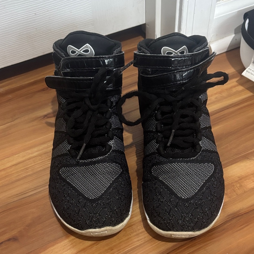 Black and Gray High-Top Sneakers
